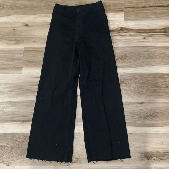 Miou Muse Black Wide Leg Denim Pants Women’s Small - Picture 2 of 5